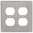 2-Gang Duplex Receptacle Stainless Steel Wall Plate, Device Mount