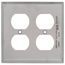 2-Gang Duplex Receptacle Stainless Steel Wall Plate, Device Mount