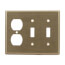 3-Gang Electrical Wall Plate, Combo, 2 Toggle Switch & 1 Duplex (Stainless Steel)