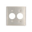 2-Gang Electrical Wall Plate, Single Receptacle Wall Plate, 1.406" Holes (Stainless Steel)
