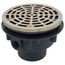 2" x 3" PVC On-Grade Schedule 40 Adjustable Floor Drain w/ Nickel Bronze Strainer (Hub)