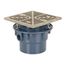 3" x 7" ABS Square On-Grade Schedule 40 Adjustable Floor Drain w/ Stainless Steel Strainer (Hub)