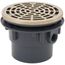 3" x 4" PVC On-Grade Schedule 40 Adjustable Floor Drain w/ Nickel Bronze Strainer (Hub)