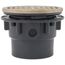 3" x 4" PVC On-Grade Schedule 40 Adjustable Floor Drain w/ Nickel Bronze Strainer (Hub)