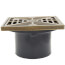 2" x 3" PVC On-Grade Schedule 40 Non-Adjustable Floor Drain w/ Square Nickel-Bronze Ring & Strainer