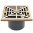 2" x 3" PVC On-Grade Schedule 40 Non-Adjustable Floor Drain w/ Square Nickel-Bronze Ring & Strainer