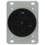 Industrial Grade Flush Mounting Straight Blade Power Receptacle, 3P, 50A, NEMA 15-50R - Black (250V)