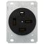 Industrial Grade Flush Mounting Straight Blade Power Receptacle, 3P, 60A, NEMA 15-60R - Black (250V)