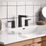 Rinza Matte Black 2 Handle Bathroom Faucet, Wide Spread, 84629BL