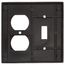 2-Gang Electrical Wall Plate, Toggle Switch & Duplex (Brown)