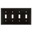 4-Gang Electrical Wall Plate, Toggle Switch (Brown)