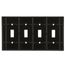 4-Gang Electrical Wall Plate, Toggle Switch (Brown)
