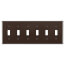 6-Gang Electrical Wall Plate, Toggle Switch (Brown)