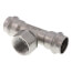 3/4" x 3/4" x 3/4" ProPress 304 Stainless Reducing Tee w/ FKM Seal (P x P x FNPT)