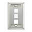 Stainless Steel Quickport, Wallplate, Single-Gang, 3-port, w/ ID Windows