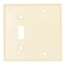 2-Gang Electrical Wall Plate Combo, 1 Blank & 1 Toggle Switch, Box Mount (Ivory)