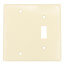 2-Gang Electrical Wall Plate Combo, 1 Blank & 1 Toggle Switch, Box Mount (Ivory)