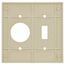 2-Gang Electrical Wall Plate Combo, 1 Toggle & 1 Single 1.406" Hole, Device Mount (Ivory)