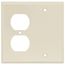 2-Gang Electrical Wall Plate Combo, 1 Duplex & 1 Blank, Box Mount (Ivory)