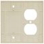 2-Gang Electrical Wall Plate Combo, 1 Duplex & 1 Blank, Box Mount (Ivory)