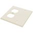 2-Gang Electrical Wall Plate Combo, 1 Duplex & 1 Blank, Box Mount (Ivory)