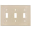 3-Gang Electrical Wall Plate, Toggle Switch (Ivory)