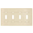 4-Gang Electrical Wall Plate, Toggle Switch (Ivory)