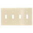 4-Gang Electrical Wall Plate, Toggle Switch (Ivory)