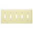 5-Gang Electrical Wall Plate, Toggle Switch (Ivory)