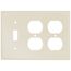 3-Gang Electrical Wall Plate, 2 Duplex & 1 Toggle Switch (Ivory)