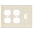 3-Gang Electrical Wall Plate, 2 Duplex & 1 Toggle Switch (Ivory)