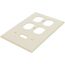 3-Gang Electrical Wall Plate, 2 Duplex & 1 Toggle Switch (Ivory)