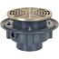 3" ABS Flashing Drain Sch. 40 Hub Drain w/ Nickel Bronze Ring & Strainer, Tapped 1/2" FIP Port
