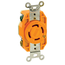 30A, 125/250V NEMA L14-30R, 3P, 4W, Flush Mtg Locking Receptacle, Isolated Ground, V-0-MAX (Orange)