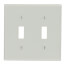 2-Gang Electrical Wall Plate, Toggle Switch (Grey)