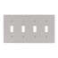 4-Gang Electrical Wall Plate, Toggle Switch (Grey)