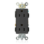 15A Decora Plus Duplex Receptacle/outlet, Heavy Duty Self-grounding, Back/Side Wire (Black)