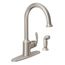Bayhill Spot Resist Stainless 1 Handle High Arc Kitchen Faucet, w/ Side Spray, 87301SRS