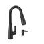 Haelyn Matte Black 1 Handle High Arc Pulldown Kitchen Faucet, w/ Colorcue, 87627EIBL