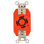 30A, 600V 3-Phase, NEMA L17-30R, 3P, 4W, Flush Mtg Locking Receptacle, Isolated Ground, V-0-MAX (Orange)
