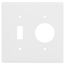 2-Gang Electrical Wall Plate Combo, 1 Toggle & 1 Single 1.406" Hole, Device Mount (White)