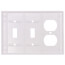 3-Gang Electrical Wall Plate, Combo, 2 Toggle Switches & 1 Duplex (White)