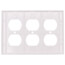 3-Gang Electrical Wall Plate Duplex Receptacle, Device Mount (White)
