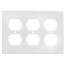 3-Gang Electrical Wall Plate Duplex Receptacle, Device Mount (White)