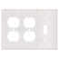 3-Gang Electrical Wall Plate, Combo, 2 Duplex Receptacle & 1 Toggle Switch (White)