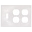 3-Gang Electrical Wall Plate, Combo, 2 Duplex Receptacle & 1 Toggle Switch (White)