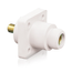 18 Series Single Pole Cam Type Female Panel Receptacle, Ball Nose, .75" Threaded Stud Termination, 90 Degrees, Cable Range #2, 4/0, 400A Max (White)