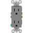Radiant Tamper-Resistant Duplex Receptacle, NEMA 5-15R - Gray (15A, 125V)