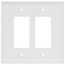 2-Gang Electrical Oversized Wall Plate, Decora (White)