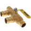 1" x 1" Press Full Port Brass Ball Valve w/ Reversible Handle, Primary/Secondary Loop Purge Tee
